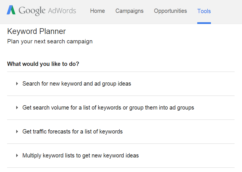 Google Keyword Planner