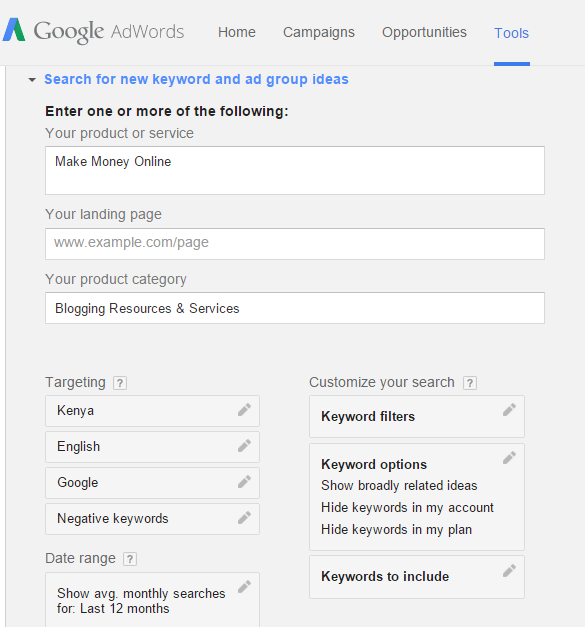 Keyword Planner